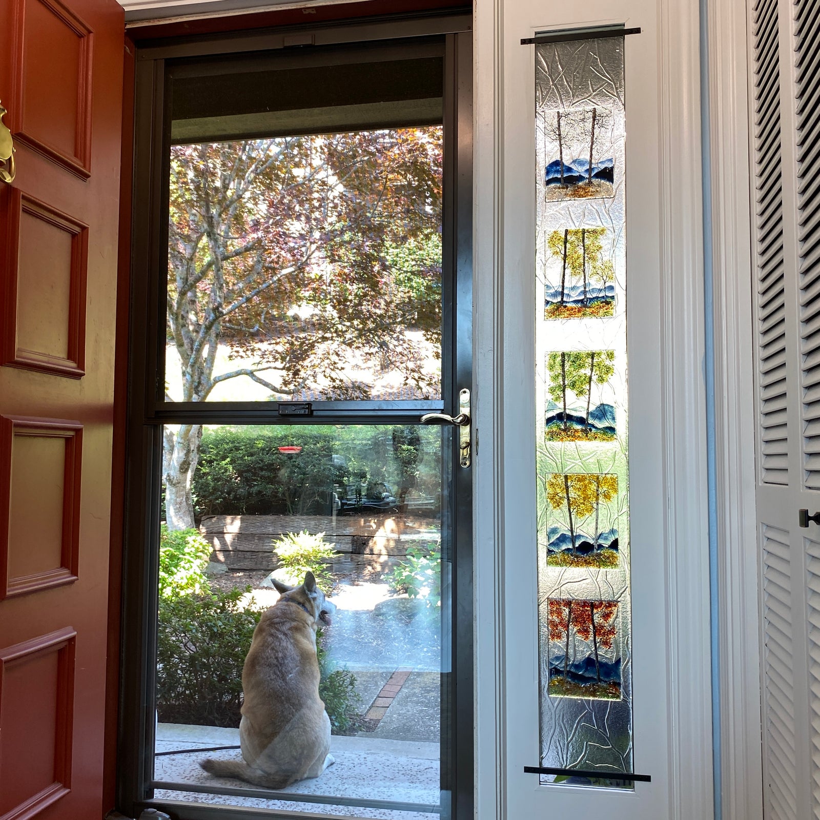 Completed Commission - Sidelight Window w/ Seasonal Tree Panels