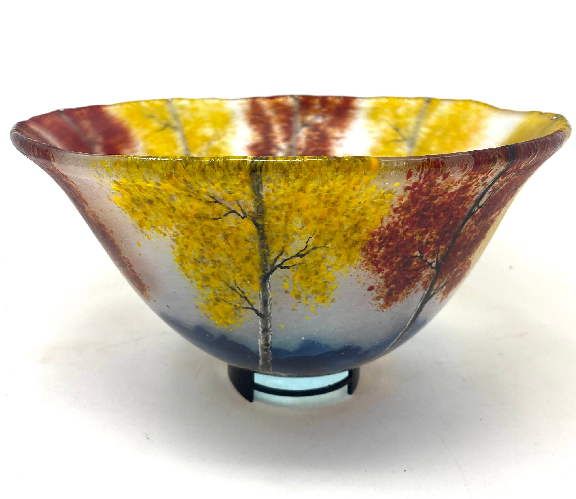 Gold &amp; Crimson Fall in the Mountains Vessel