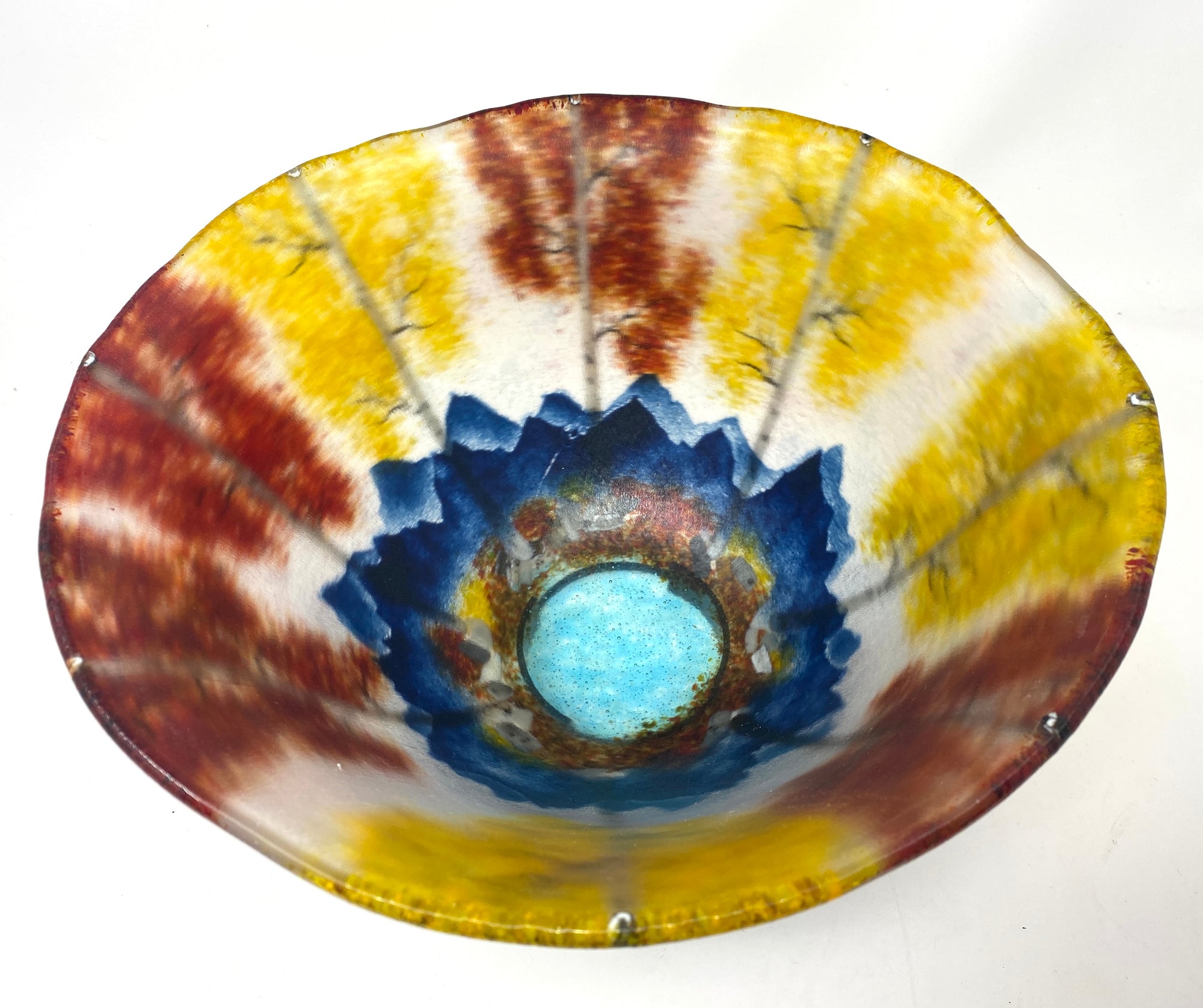 Gold &amp; Crimson Fall in the Mountains Vessel