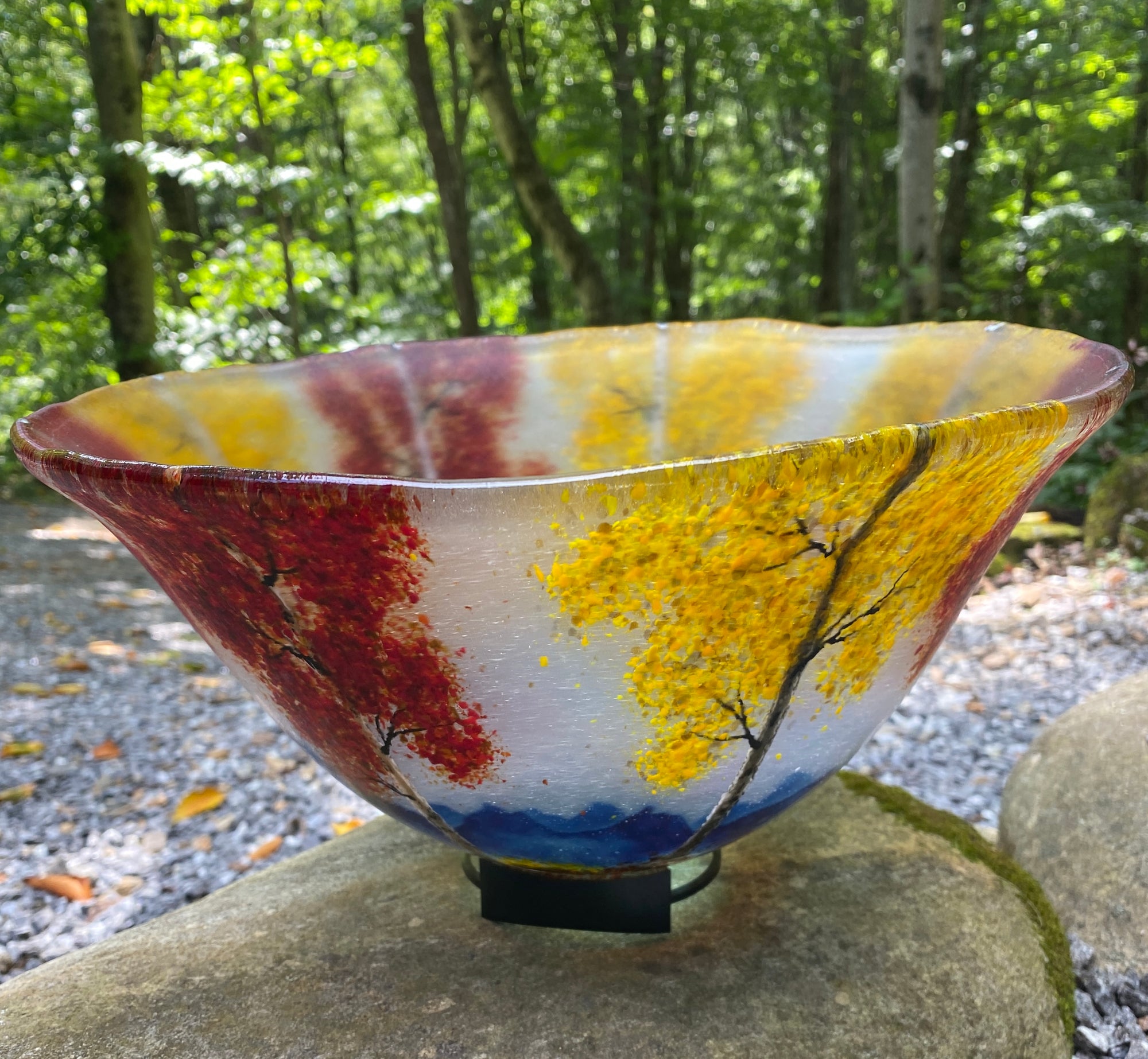 Gold &amp; Crimson Fall in the Mountains Vessel