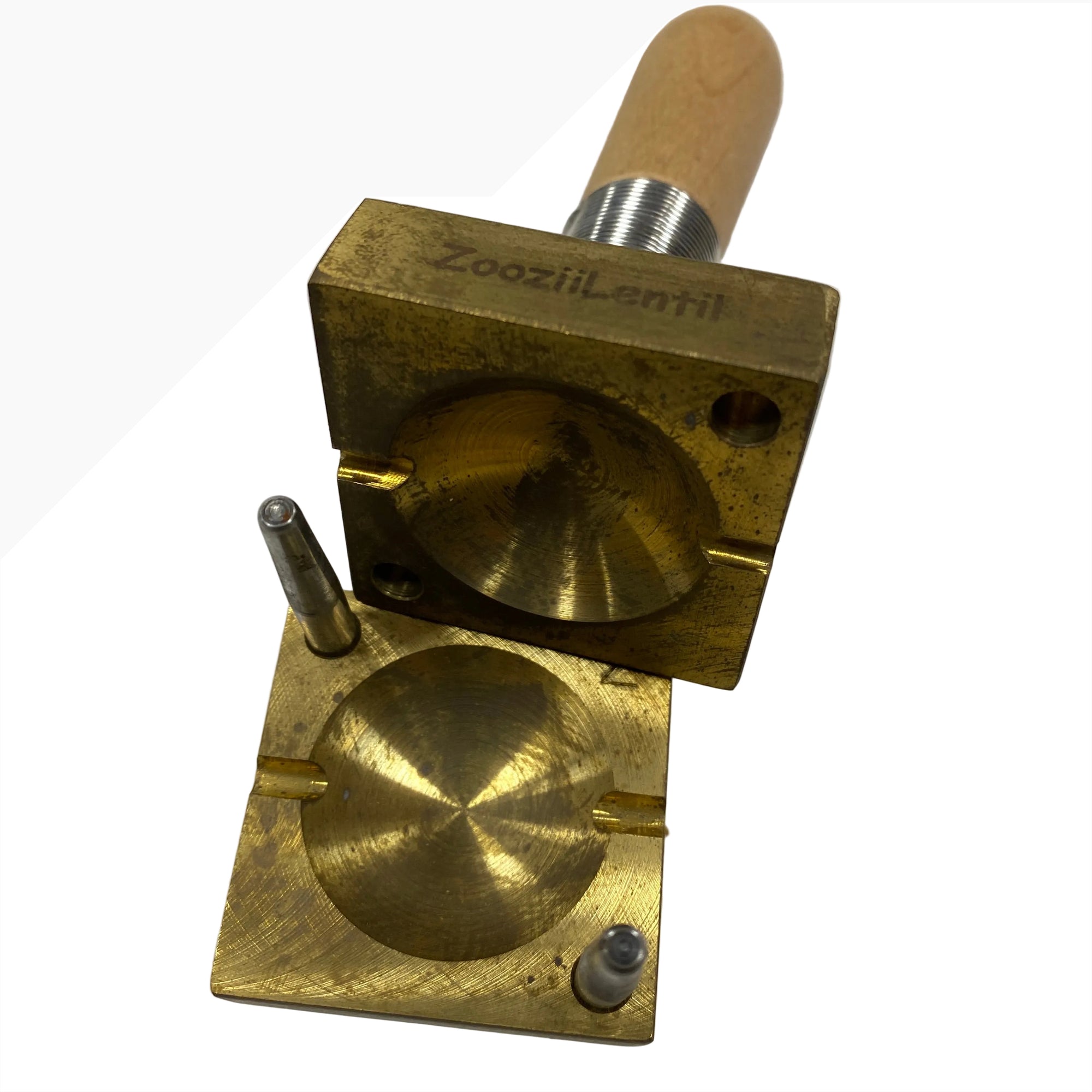 Zoozii's Lentil Large Brass Glass Bead Press