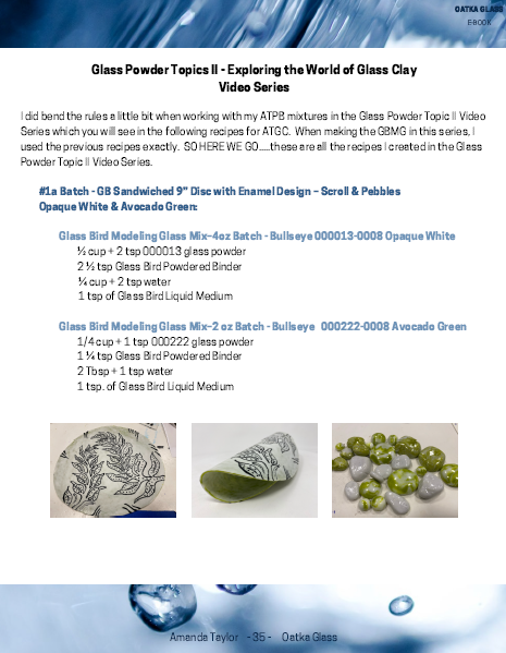 Glass Powder Topics Book I - Exploring the World of Glass Clay